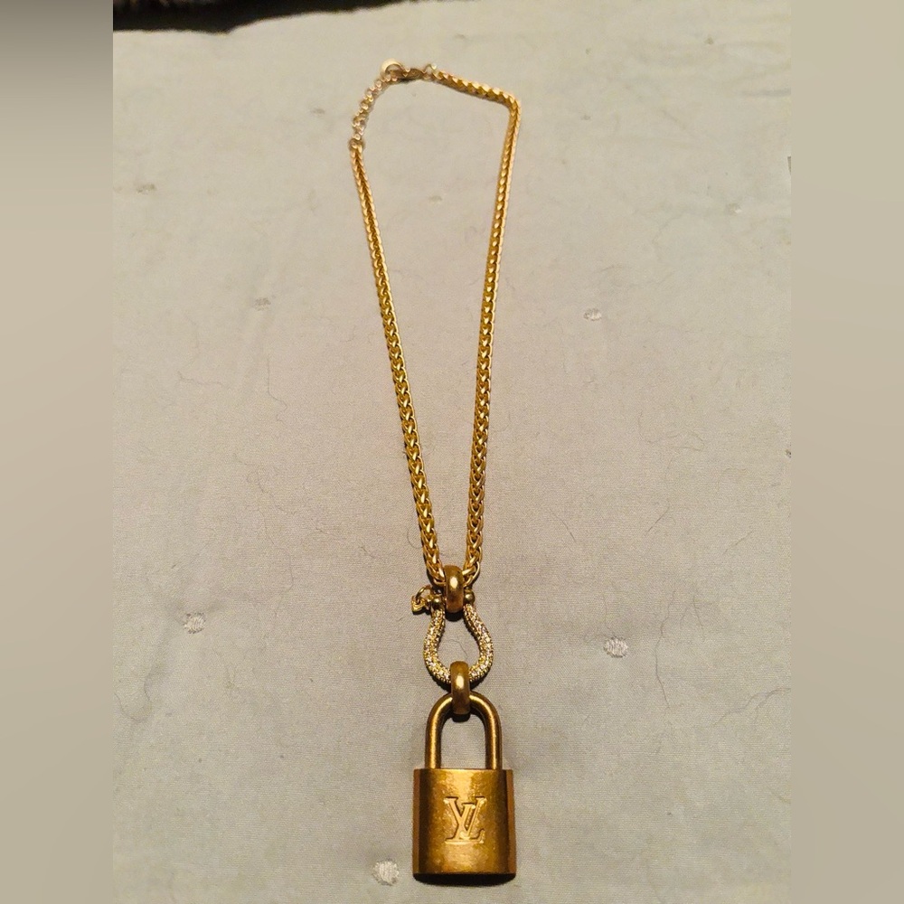 Louis Vuitton Gold Padlock Necklace
